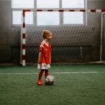 a boy playing football